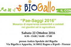 Pae-Saggi 2016 – Mosaico di esperienze sostenibili e solidali nei giardini ed in agricoltura – Convegno il 22 ottobre al Bigallo