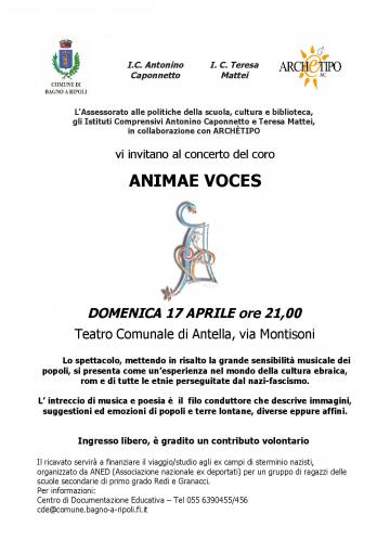 La locandina del concerto di Animae Voces