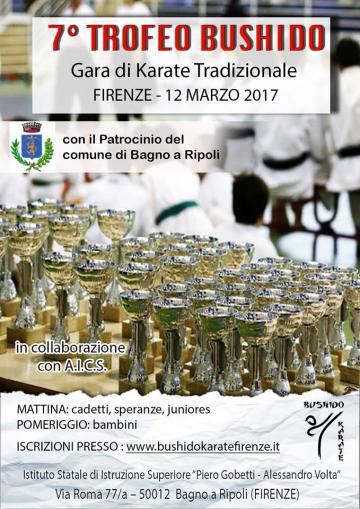 Il 7° Trofeo Bushido a Bagno a Ripoli domenica 12 marzo