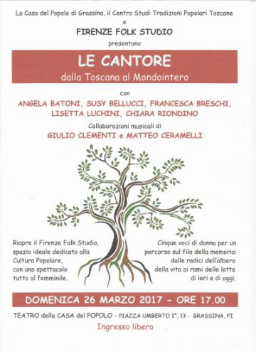 Le Cantore dalla Toscana al Mondointero alla Casa del Popolo Grassina il 26 marzo