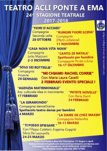 XXIV Stagione Teatrale 2017/18 Acli Ponte a Ema (28 ottobre 2017 – 24-25 marzo 2018)