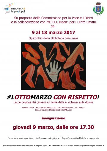 #Lottomarzo con rispetto! I disegni dei ragazzi delle medie in mostra in Biblioteca Comunale dal 9 al 18 marzo