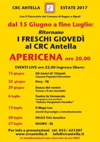 I Freschi Giovedì al Circolo dell'Antella dal 15 giugno a fine luglio 2017